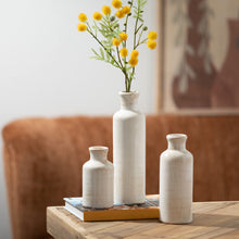 Load image into Gallery viewer, Sullivans White Ceramic Vase Set, Farmhouse Decor, Home Decorative Vase, Vases For Your Kitchen, Bedroom, Office, Living Room, Bathroom, &amp; Shelf Centerpiece Table Decorations (CM2333)

