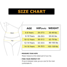 Load image into Gallery viewer, Nalwort Teen Girls Period Underwear Menstrual Period Panties Leak-Proof Organic Cotton Protective Briefs Pack of 6
