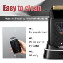 Load image into Gallery viewer, VGR 334 Foil Shaver for Men, Professional Electric Razor for Shaving Face &amp; Bald Head, 10000RPM Vector Motor, Double Titanium Foils, LED Display, USB Charging Base, Men's Electric Shavers for Barbers
