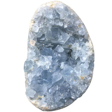 Load image into Gallery viewer, MOGEMT Large Blue Celestite Crystal Geode Raw Natural Healing Crystal Cluster Large Irregular Celestine Stone Home Decor 1.5-2.0 Lbs
