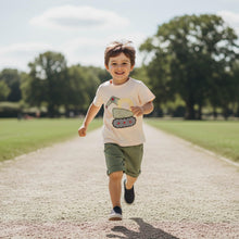 Load image into Gallery viewer, FOCUSNORM Toddler Baby Boy Summer Clothes Excavator Embroidery Short Sleeve T-Shirt Elastic Waist Shorts Set 2 Piece Outfit (Cute Green, 12-18 Months)
