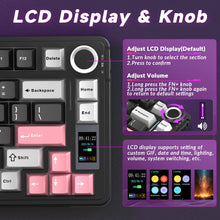 Load image into Gallery viewer, AULA S75 PRO Wireless Mechanical Keyboard with Screen&amp;Knob, 75% Hot Swappable Gaming Keyboard with Pre-lubed Switches, RGB Backlit, PBT Keycaps Creamy Sounding Pc Gaming Keyboards
