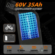Load image into Gallery viewer, HAPPYRUN G18pro Electric Dirt Bike for Adults – 4500W Peak Motor, 60V 35Ah Battery, 38 mph Top Speed, 75 Mile Range, 5-Level Speed Control, Full Suspension, Hydraulic Brakes, 19″/17″ Off-Road Tires
