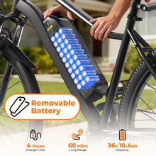 Load image into Gallery viewer, Fcgeoi Electric Bike, 750W Peak Motor, 60+ Miles Range &amp; 20MPH, Removable Battery, 26" Tires, Dual Disc Brake, Shock Absorber, Commuting Electric Bikes for Adults
