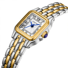 Load image into Gallery viewer, CHEETAH Watches for Women with Small Two-Tone Vintage Bracelet, Rectangular Case Roman Dial

