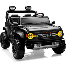 Load image into Gallery viewer, First Ride On 24V Ride on Toys for Big Kids, Licensed Ford Bronco Raptor Electric Car 2 Seater with Remote Control, Kids Ride on Cars w/ 2-Seater, 4.3 Mph Max Speed, Soft Start Function (24V, Black)
