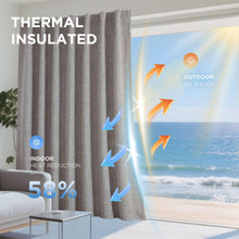 Load image into Gallery viewer, Joydeco Blackout Curtains for Bedroom - 100% Light Blocking 2 Panels Set Linen Drapes 42" W x 108" L, Thermal Insulated Room Darkening Curtains, Linen Textured for Living Room, Rod Pocket &amp; Back Tabs

