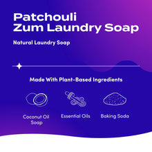 Load image into Gallery viewer, Indigo Wild Zum Clean Laundry Soap - Plant-Based Liquid Laundry Soap - Contains Baking Soda, Essential Oils &amp; Saponified Coconut Oil - Patchouli Scent - 64 fl oz
