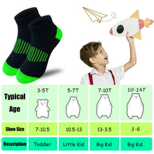 Load image into Gallery viewer, JAMEGIO boy socks 18 Pairs kids Low Cut socks Half Cushion Sport Ankle Athletic Sock for Little Big Kids Size Age 3-14 Years (3-5 Years)
