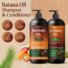 Load image into Gallery viewer, VANIDOX Batana Oil Shampoo and Conditioner Set – Biotin &amp; Niacinamide Infused – Sulfate-Free, Paraben-Free – Moisturizing &amp; Strengthening Hair Care for All Hair Types – 2 x 16 fl oz
