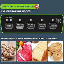 Load image into Gallery viewer, Potane Precision Vacuum Machine,Pro Food Sealer with Built-in Cutter and Bag Storage(Up to 20 Feet Length), Both Auto&amp;Manual Options,2 Modes,Includes 2 Bag Rolls 11”x16’ and 8”x16’,Compact Design

