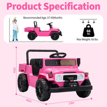 Load image into Gallery viewer, GarveeTech Licensed Toyota Ride on Truck, 12V Kids' Electric Car with Parent Remote Control Ride on Car with Truck Bed Storage, Safety Belt, Soft Braking, Suspension,
