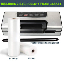 Load image into Gallery viewer, Potane Precision Vacuum Machine,Pro Food Sealer with Built-in Cutter and Bag Storage(Up to 20 Feet Length), Both Auto&amp;Manual Options,2 Modes,Includes 2 Bag Rolls 11”x16’ and 8”x16’,Compact Design
