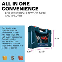 Load image into Gallery viewer, BOSCH MS4091 91-Piece Drilling and Driving Mixed Set with Included Case for Applications in Wood, Metal, Masonry
