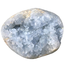 Load image into Gallery viewer, MOGEMT Large Blue Celestite Crystal Geode Raw Natural Healing Crystal Cluster Large Irregular Celestine Stone Home Decor 1.5-2.0 Lbs
