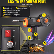Load image into Gallery viewer, Protmex Handheld MIG Welder Machine - 110V Flux Core Portable Welder, 120A Gasless MIG Welding Machine, Inverter Wire Feed Welding Equipment, for Solder Bar Sizes from 0.030" to 0.035" (0.81.0mm)
