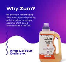 Load image into Gallery viewer, Indigo Wild Zum Clean Laundry Soap - Plant-Based Liquid Laundry Soap - Contains Baking Soda, Essential Oils &amp; Saponified Coconut Oil - Patchouli Scent - 64 fl oz
