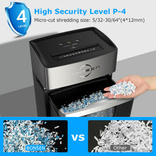 Load image into Gallery viewer, BONSEN 12-Sheet Micro Cut Paper Shredder for Home Office Use, High Security Level P-4 /55dB Ultra-Quiet/40-Minutes Shredding Shreds Credit Card/Staples, 5.3-Gallons Pullout Bin (S3106)
