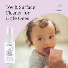 Load image into Gallery viewer, Think Smarter Products Littley Toy &amp; Surface Cleaner with Hypochlorous Acid, Fragrance-Free, Made Without Ammonia, Bleach, Phosphates, Phthalates, or Dyes, 2oz Travel-Size Spray Bottle
