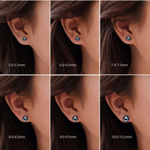 Load image into Gallery viewer, YAMI Pearl Earrings for Women, Saltwater Cultured Pearls 6-10MM, 925 Sterling Silver Hypoallergenic Earrings for Women, Black Stud Earrings for Sensitive Ears, Jewelry Gifts, 8-8.5MM
