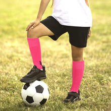 Load image into Gallery viewer, Kids Grip Socks, [2 Pairs] Non Slip Training Athletic Soccer Socks for Youth Boys and Girls Anti Slip Socks (pink)
