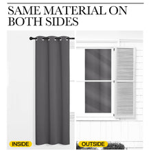 Load image into Gallery viewer, NICETOWN Grey Blackout Curtain Panels for Bedroom, 2 Panels, W29 x L36-inch, Thermal Insulated Grommet Top Blackout Draperies and Drapes for Basement
