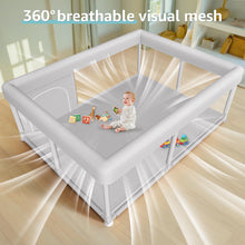 Load image into Gallery viewer, Hiaksedt Large Baby Playpen 65x50 Inch, PlayPen for Babies and Toddlers, Sturdy Safety Play Yard for Indoor &amp; Outdoor with Zipper Gate
