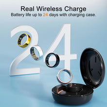 Load image into Gallery viewer, POBOVi Smart Ring - Health &amp; Sleep Tracker, Continuous SpO2 &amp; Heart Rate Monitor, Stress Management, NFC Wireless Charging, 6-Day Battery, Water-Resistant(IP68), iOS &amp; Android Compatible (Silver, 11)
