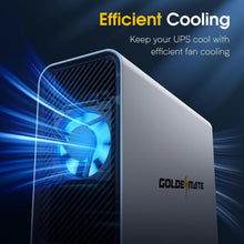 Load image into Gallery viewer, GOLDENMATE 1000VA/600W Lithium UPS Battery Backup and Surge Protector, Backup Battery Power Supply with LiFePO4 Batteries(153.6 Wh), Sinewave UPS System, 10 Years Lifespan, 8-Outlets, LCD Display
