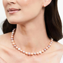 Load image into Gallery viewer, The Pearl Source 14K Gold 7-8mm AAAA Quality Multicolor Freshwater Cultured Pearl Necklace for Women in 17" Princess Length
