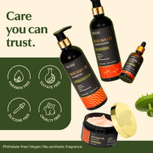 Load image into Gallery viewer, Nuani Batana Oil Shampoo and Conditioner Set (16 fl oz / 470 ml) with Rosemary &amp; Caffeine | Includes Deep Mask, Hair Oil &amp; Silicone Scalp Massager | Sulfate-Free, Paraben-Free for Fuller-Looking Hair.
