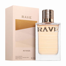 Load image into Gallery viewer, Lattafa Rave Au Soleil – Fruity, Floral, Sweet, Amber – Eau de Parfum Spray Long-Lasting Fragrance for Unisex, 3.4 Ounce / 100 ml
