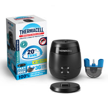 Load image into Gallery viewer, Thermacell E-ZoneGuard Patio Max Rechargeable Mosquito Repeller with 20-Foot Zone of Scientifically Proven Outdoor Protection; 12-Hr Battery; 36-Hr Refill; Bug Spray Alternative; Fast Charging Dock
