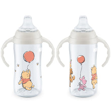 Load image into Gallery viewer, NUK Learner Cup, 10 Oz, Pack of 2, Pooh Bear – Soft Spout, Easy-Grip Handles, BPA Free, Spill Proof Transition Sippy Cup
