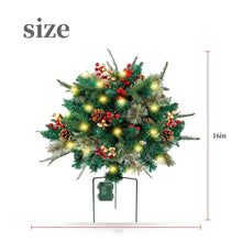 Load image into Gallery viewer, Pre-lit Artificial Christmas Tree Urn Filler, Outdoor Christmas Tree Feel Real Urn Filler with Lights &amp;Tripod Stake, Lighted Holiday Planter Filler for Outdoor, Weatherproof (1Pcs-B)
