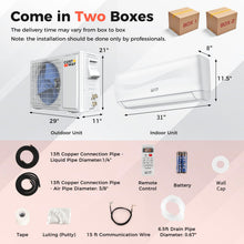 Load image into Gallery viewer, COSTWAY 12000BTU Mini Split Air Conditioner&amp; Heater, 20 SEER2 115V Wall-Mounted Ductless AC Unit Cools Rooms up to 750 Sq. Ft, Energy Efficient Inverter AC with Heat Pump (Blast Series)
