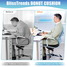 Load image into Gallery viewer, BlissTrends Donut Pillow Seat Cushion,Donut Chair Cushions for Postpartum Pregnancy &amp; Hemorrhoids,Tailbone Pain Relief Cushion,Memory Foam Lifting Cushions for Office&amp;Home Chairs (Black)
