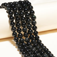 Load image into Gallery viewer, Natural Gemstone Beads 6mm Rainbow Black Obsidian Beads Polished Round Smooth Stone Beads for Bracelets Jewelry Making 15inch Loose Beads
