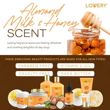 Load image into Gallery viewer, Mothers Day Gifts for Mom Women Gift Basket for Women - 10 Pc Almond Milk &amp; Honey Beauty &amp; Personal Care Set - Home Bath Pampering Package for Relaxing - Spa Self Care Kit - Birthday, Mom, Anniversary
