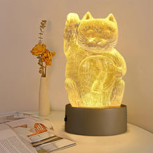 Load image into Gallery viewer, Verveho Night Light Cat Lamp,Cat Decorative lamp,Fortune Cat Night Light USB Rechargeable,3D Night Light for Home Decoration,Kids,Meditation,Valentine's Day
