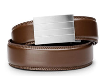 Load image into Gallery viewer, KORE Men’s Full-Grain Leather Track Belts | “Evolve” Stainless Steel Buckle
