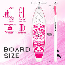 Load image into Gallery viewer, FunWater Inflatable 10'6×33"×6" Ultra-Light SUP for All Skill Levels Everything Included with Stand Up Paddle Board, Adj Paddle, Pump, ISUP Travel Backpack, Leash, Waterproof Bag
