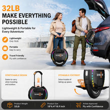 Load image into Gallery viewer, KINGSONG 14DPro Electric Unicycle: UL2272 Certified, 30km/h Top Speed, 32° Climbing, 800W Rated / 2400W Max Power, 420Wh Battery – Self-Balancing One Wheel EUC for Adults &amp; Teens Commuting (Black)
