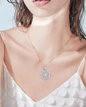 Load image into Gallery viewer, FANCIME Compass Necklace Sterling Silver Compass Jewelry Opal Pendant October Birthstone Necklace Gemstone Birthday Graduation Gifts for Women Mom Wife
