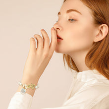 Load image into Gallery viewer, ELEXIS 18K Gold Dainty Baroque Pearl Bracelet For Women Wedding Handmade Originals Trendy Casual Freshwater Pearls Leaf Bracelet For Girls Gift Engaged Comfy Bridesmaid Hanging Jewelry
