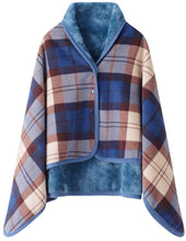 Load image into Gallery viewer, Krorifiu Fleece Wearable Blanket,Office Blankets Desk Chair Wrap Shawl Poncho Throw,Comfy Warm Lap Bed Sofa Travel Cape Cover (13blue Coffee)
