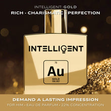 Load image into Gallery viewer, Intelligent Gold | Rich, Charismatic, Perfection | Extrait de Parfum for Men | 3.4 Fl Oz (100 mL)
