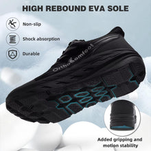 Load image into Gallery viewer, Men's Orthopedic Diabetic Wide Slip On Walking Shoes: Comfy Plantar Fasciitis Bunions Recovery Arch Support Orthotic Tennis Shoes, Lightweight Flat Feet Working Travel Camping Sneakers Black Size 9.5
