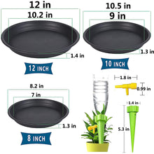Load image into Gallery viewer, NABAOXUN 6Pack 8,10,12Inch Plastic Drip Trays Plant Saucers for Indoors Outdoor Plant, Thick Heavy Durable Sturdy Flower Pot Trays for Pots Planter, Black…
