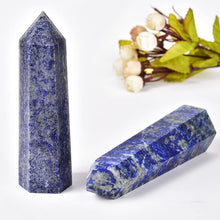 Load image into Gallery viewer, MOGEMT Natural Lapis Lazuli Obelisk Tower Large Healing Crystal Point Wand 6 Faceted Reiki Chakra Meditation Therapy 1.5-2.0 LBS
